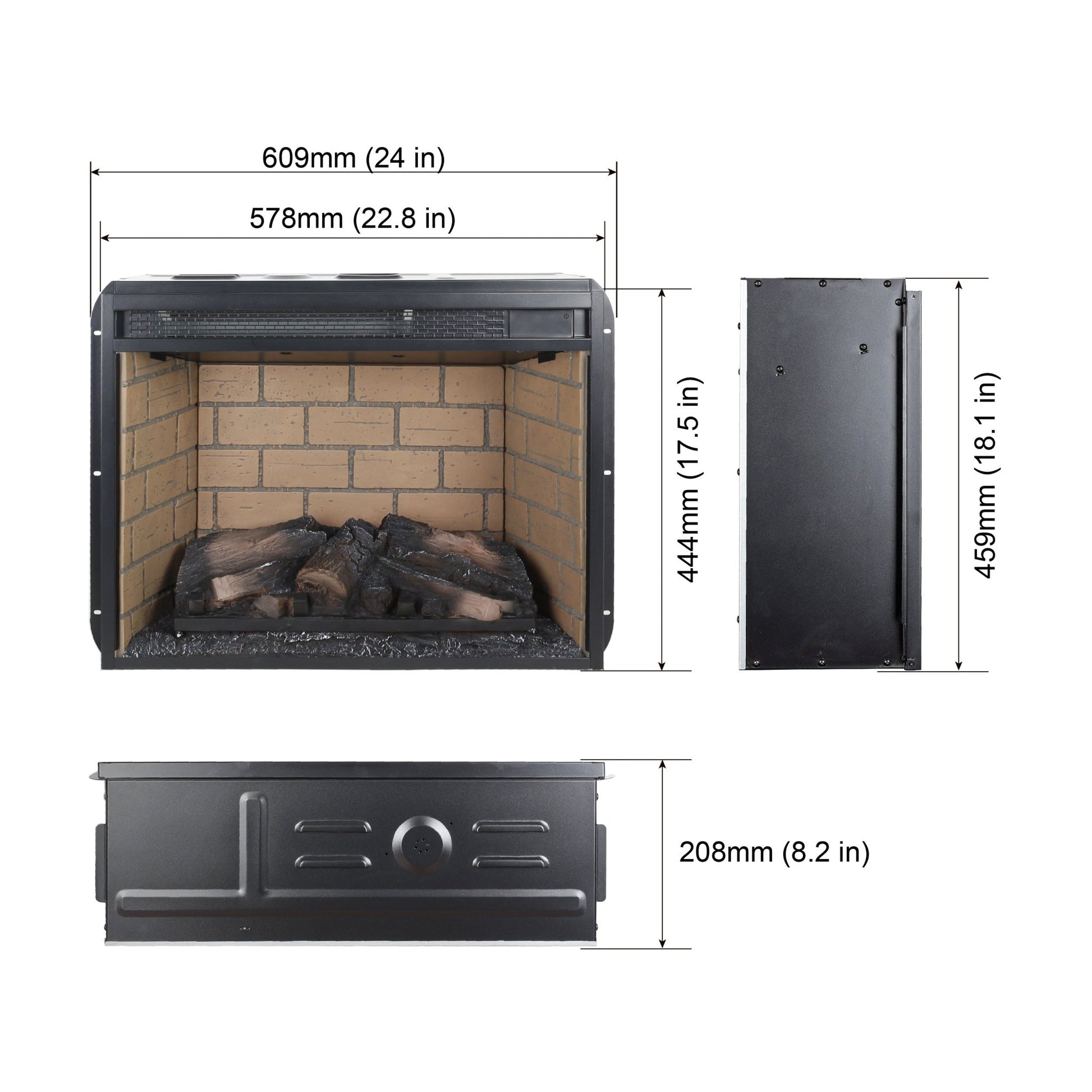 24" Electric Fireplace Insert | Infrared Heater with Remote - 1st Choice Furniture Direct