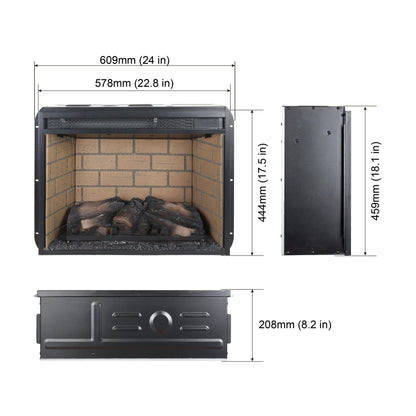 24" Electric Fireplace Insert | Infrared Heater with Remote - 1st Choice Furniture Direct