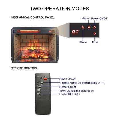 24" Electric Fireplace Insert | Infrared Heater with Remote - 1st Choice Furniture Direct