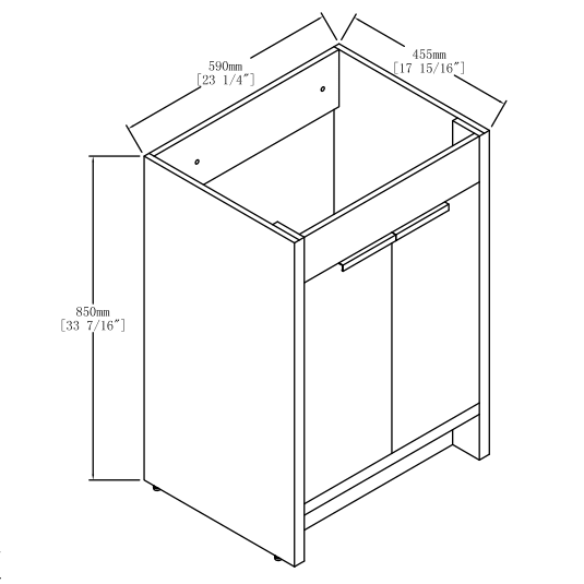 24' Freestanding Bathroom Vanity 2 Soft-Close Cabinet Doors ((KD-PACKING),Only Vanity without Top - 1st Choice Furniture Direct