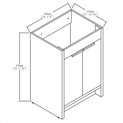 24' Freestanding Bathroom Vanity 2 Soft-Close Cabinet Doors ((KD-PACKING),Only Vanity without Top - 1st Choice Furniture Direct