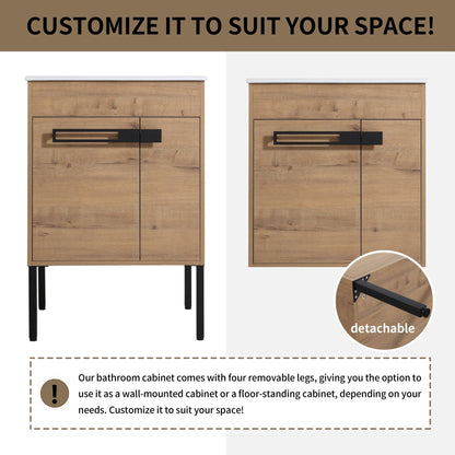 24 Inch Bathroom Vanity With Sink, Freestanding Bathroom Vanity or Floating is Optional Conversion24*18 - 00324IMO - 1(KD - Packing) - 1st Choice Furniture Direct