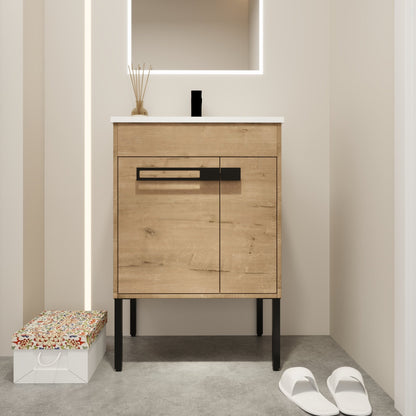 24 Inch Bathroom Vanity With Sink, Freestanding Bathroom Vanity or Floating is Optional Conversion24*18 - 00324IMO - 1(KD - Packing) - 1st Choice Furniture Direct
