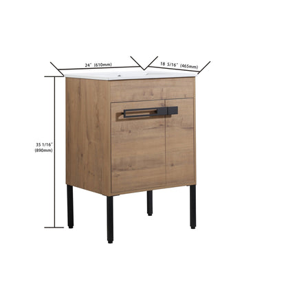 24 Inch Bathroom Vanity With Sink, Freestanding Bathroom Vanity or Floating is Optional Conversion24*18 - 00324IMO - 1(KD - Packing) - 1st Choice Furniture Direct