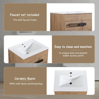 24 Inch Bathroom Vanity With Sink, Freestanding Bathroom Vanity or Floating is Optional Conversion24*18 - 00324IMO - 1(KD - Packing) - 1st Choice Furniture Direct