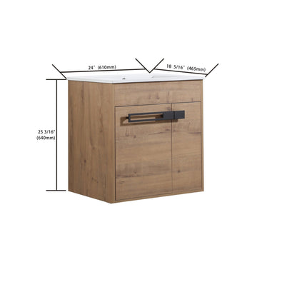 24 Inch Bathroom Vanity With Sink, Freestanding Bathroom Vanity or Floating is Optional Conversion24*18 - 00324IMO - 1(KD - Packing) - 1st Choice Furniture Direct
