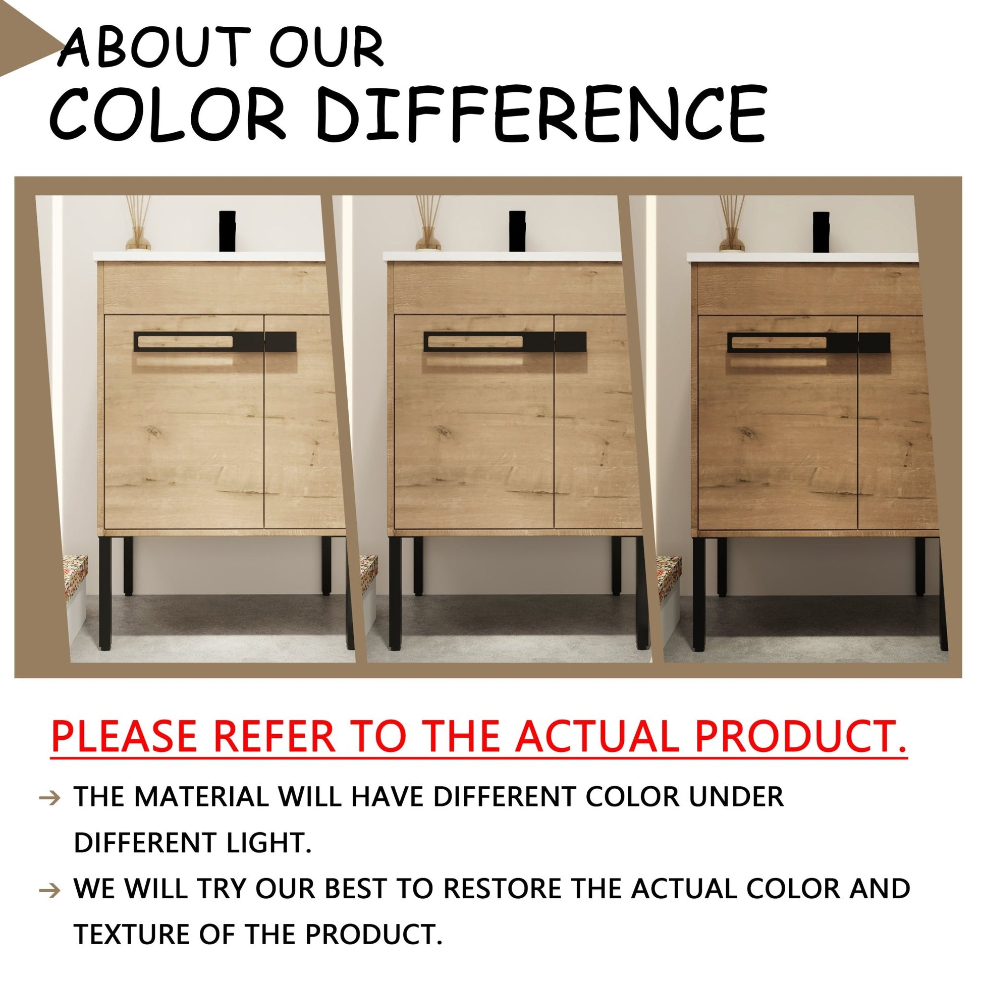 24 Inch Freestanding Bathroom Vanity or Floating is Optional Conversion.24*18 - 00324IMO - 1(KD - Packing) - Only Includes Vanity, Excluding Sink - 1st Choice Furniture Direct