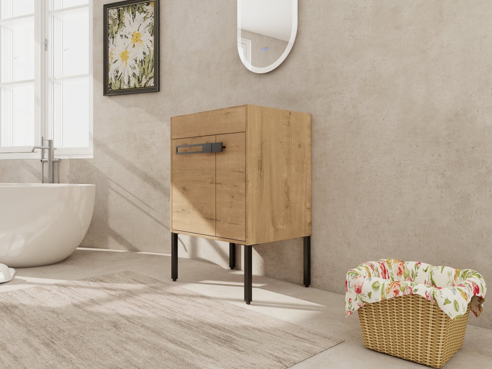 24 Inch Freestanding Bathroom Vanity or Floating is Optional Conversion.24*18 - 00324IMO - 1(KD - Packing) - Only Includes Vanity, Excluding Sink - 1st Choice Furniture Direct