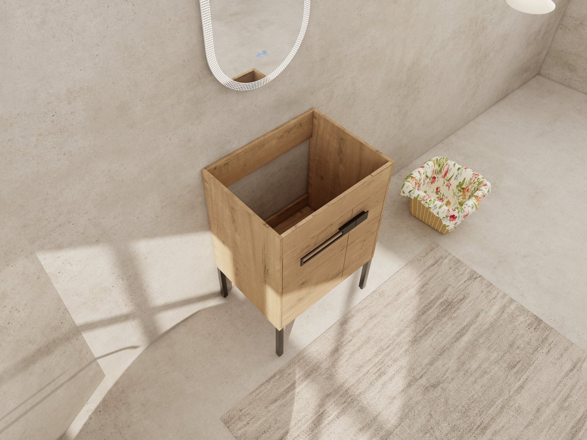24 Inch Freestanding Bathroom Vanity or Floating is Optional Conversion.24*18 - 00324IMO - 1(KD - Packing) - Only Includes Vanity, Excluding Sink - 1st Choice Furniture Direct