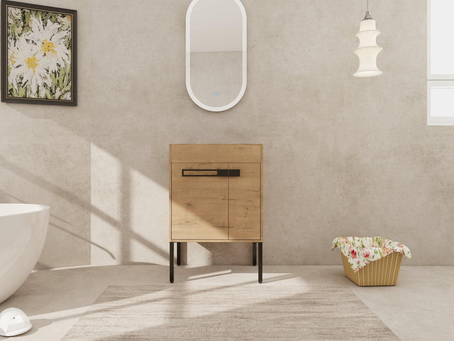 24 Inch Freestanding Bathroom Vanity or Floating is Optional Conversion.24*18 - 00324IMO - 1(KD - Packing) - Only Includes Vanity, Excluding Sink - 1st Choice Furniture Direct