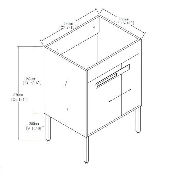 24 Inch Freestanding Bathroom Vanity or Floating is Optional Conversion.24*18 - 00324IMO - 1(KD - Packing) - Only Includes Vanity, Excluding Sink - 1st Choice Furniture Direct