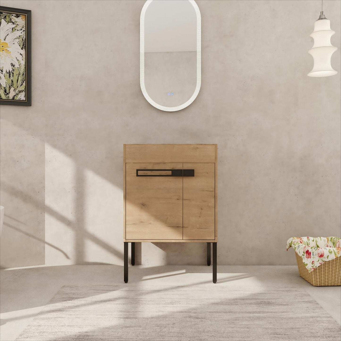 24 Inch Freestanding Bathroom Vanity or Floating is Optional Conversion.24*18 - 00324IMO - 1(KD - Packing) - Only Includes Vanity, Excluding Sink - 1st Choice Furniture Direct