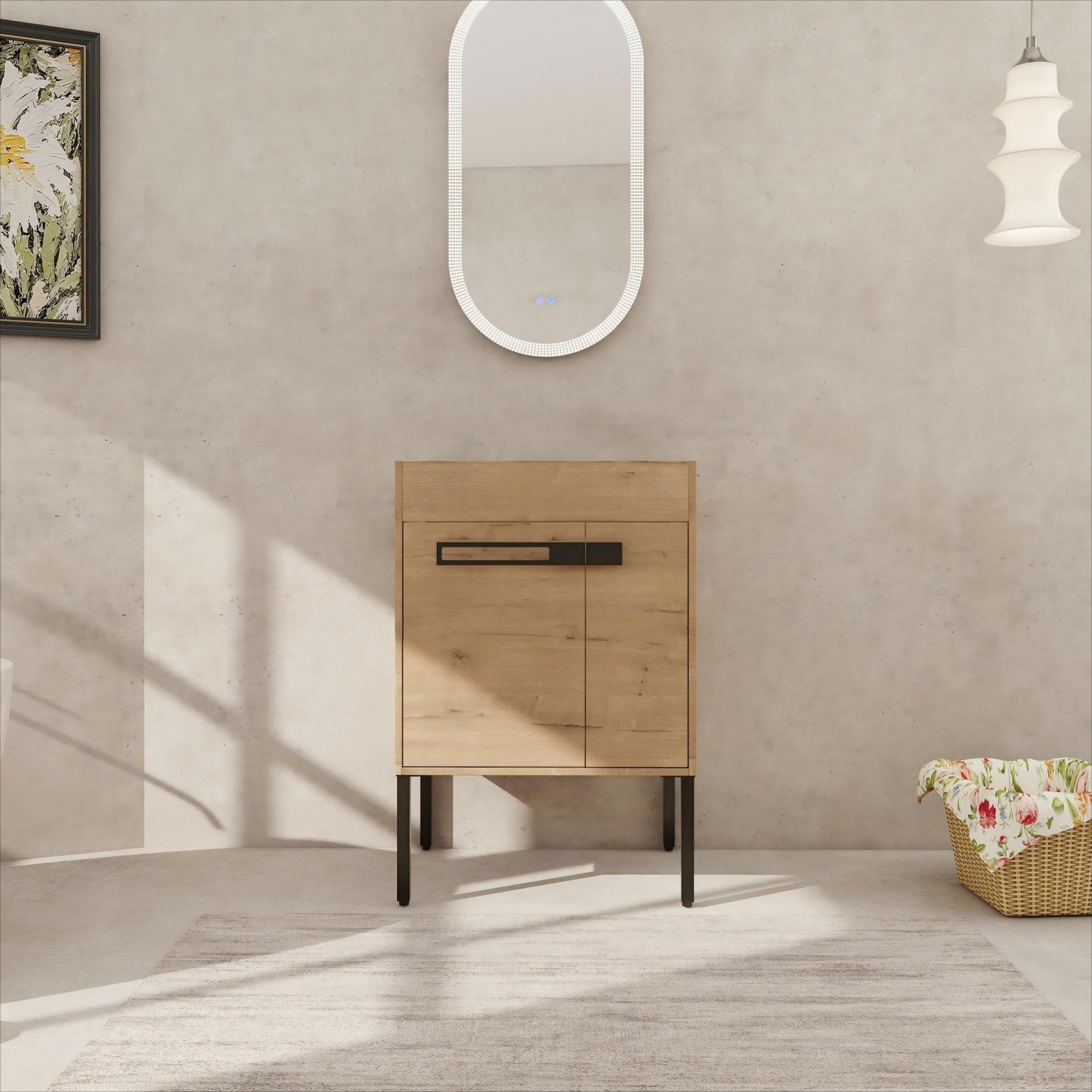 24 Inch Freestanding Bathroom Vanity or Floating is Optional Conversion.24*18 - 00324IMO - 1(KD - Packing) - Only Includes Vanity, Excluding Sink - 1st Choice Furniture Direct