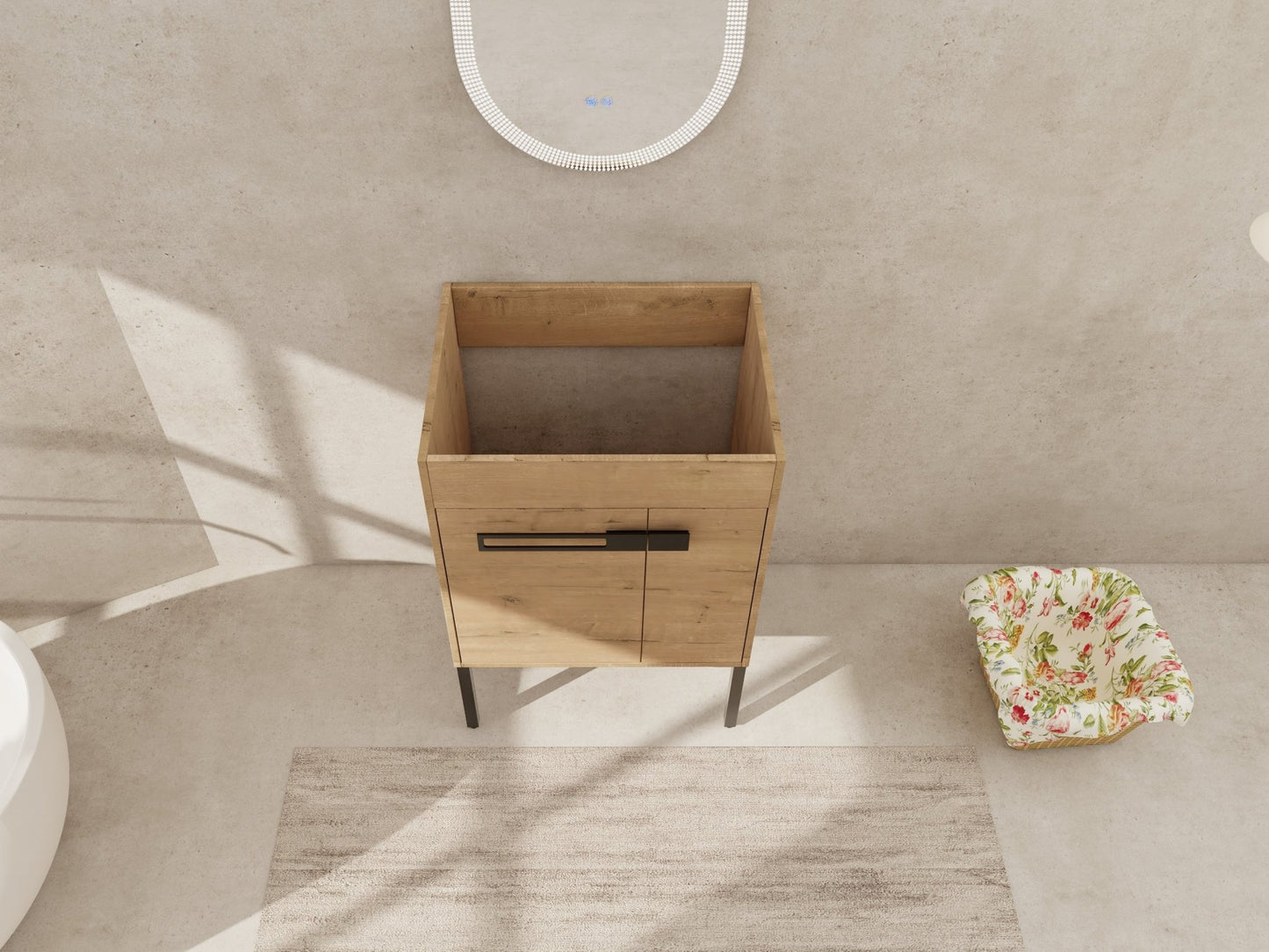 24 Inch Freestanding Bathroom Vanity or Floating is Optional Conversion.24*18 - 00324IMO - 1(KD - Packing) - Only Includes Vanity, Excluding Sink - 1st Choice Furniture Direct