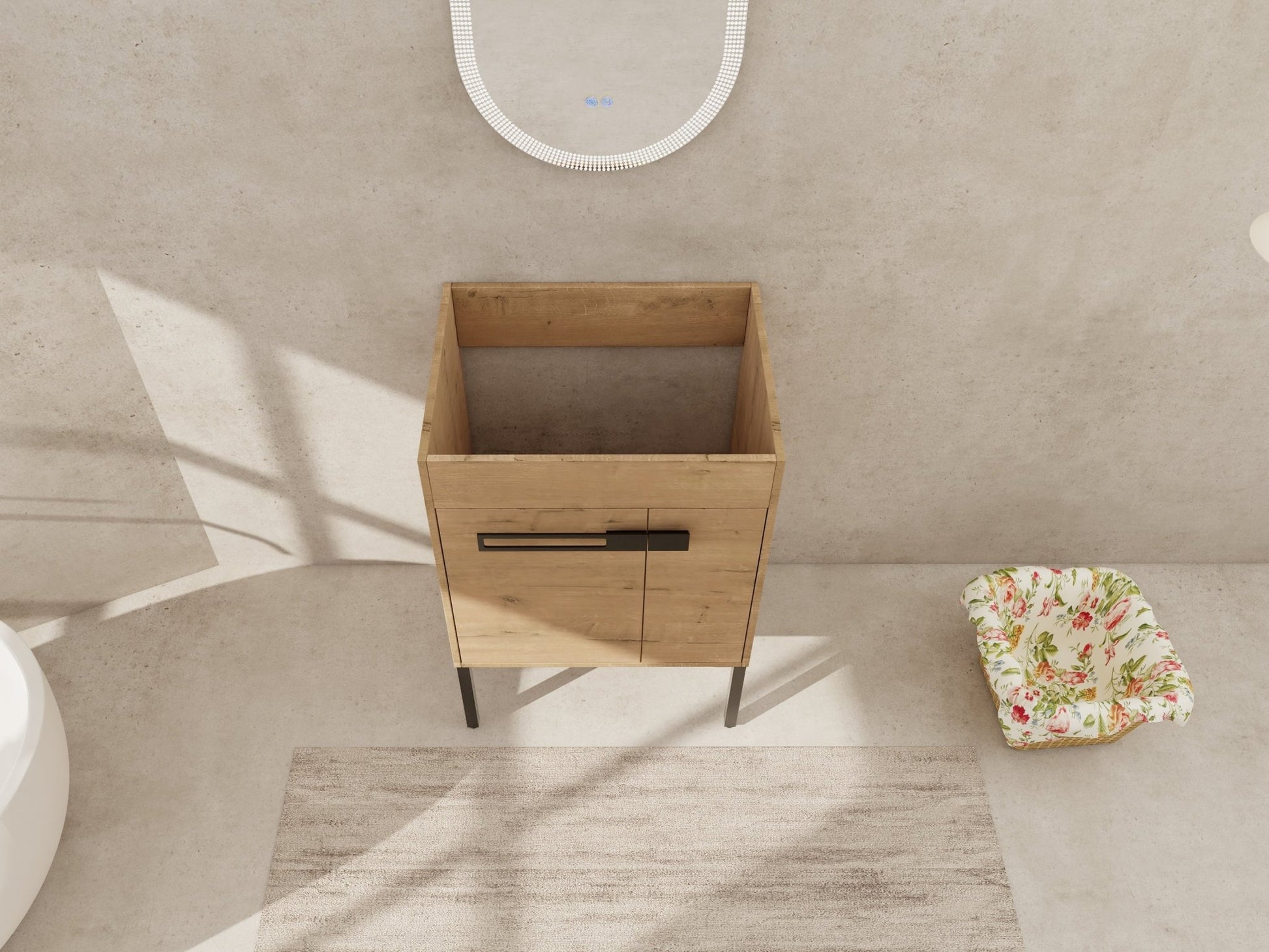 24 Inch Freestanding Bathroom Vanity or Floating is Optional Conversion.24*18 - 00324IMO - 1(KD - Packing) - Only Includes Vanity, Excluding Sink - 1st Choice Furniture Direct