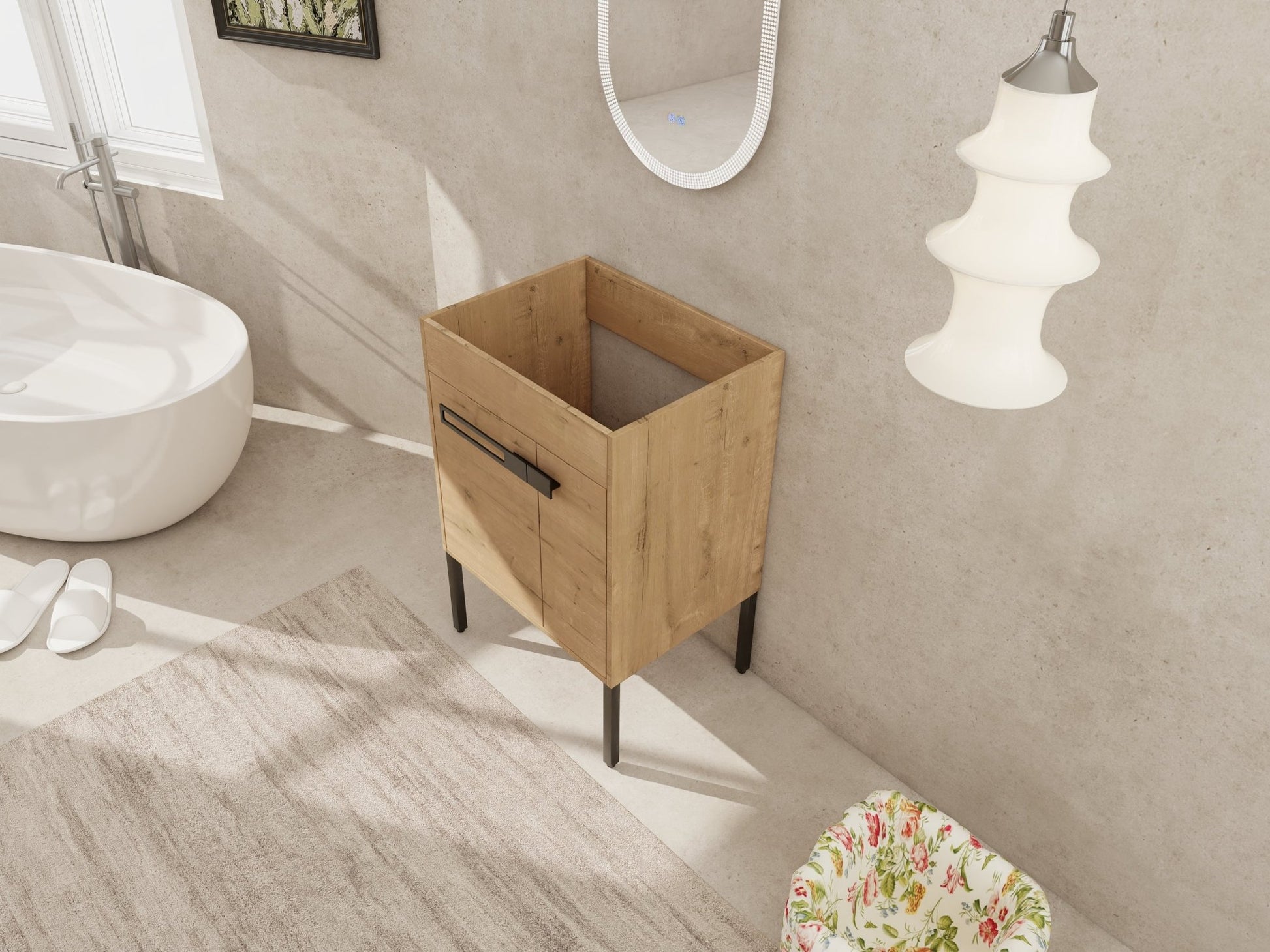 24 Inch Freestanding Bathroom Vanity or Floating is Optional Conversion.24*18 - 00324IMO - 1(KD - Packing) - Only Includes Vanity, Excluding Sink - 1st Choice Furniture Direct