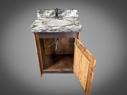 24 Inch Rustic Barn Door Vanity Silver Smoke Finish | Amish Made - 1st Choice Furniture Direct