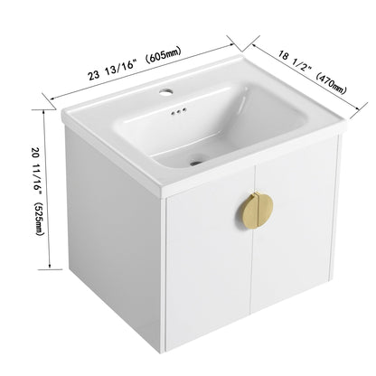 24 Inch Soft Close Doors Bathroom Vanity With Sink, For Small Bathroom (KD - Packing) - 1st Choice Furniture Direct