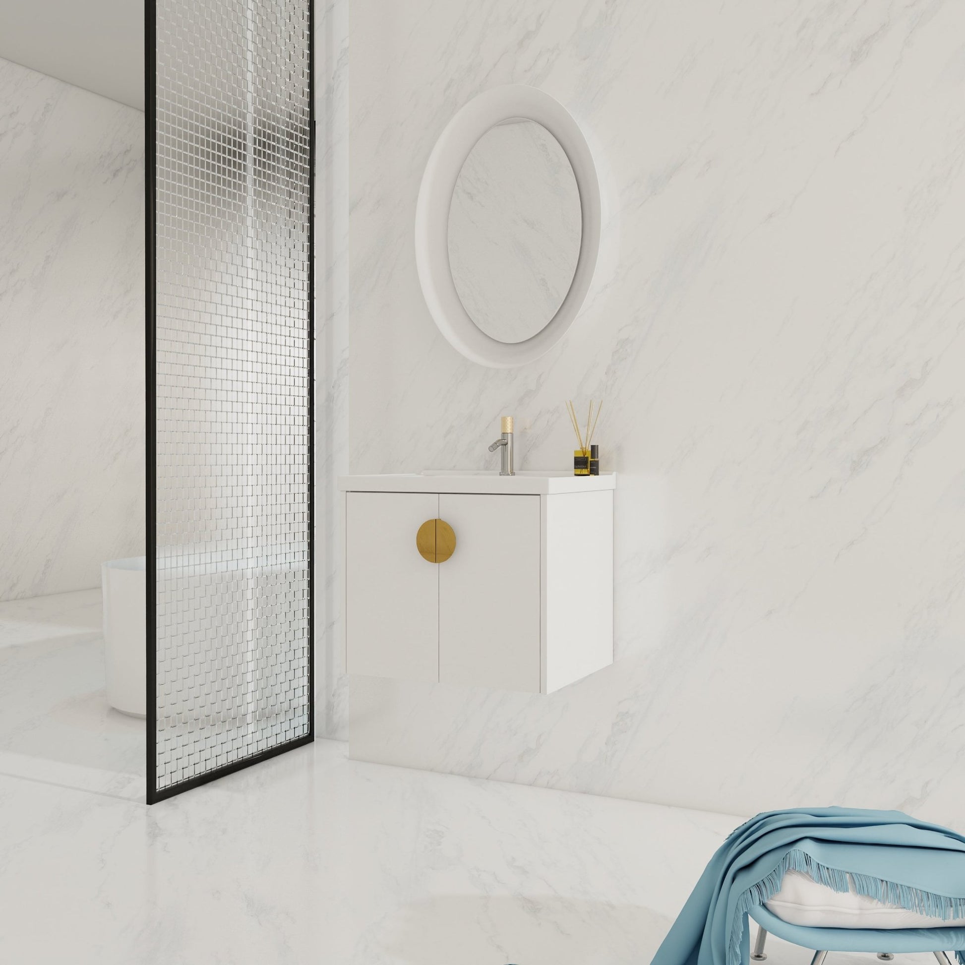24 Inch Soft Close Doors Bathroom Vanity With Sink, For Small Bathroom (KD - Packing) - 1st Choice Furniture Direct