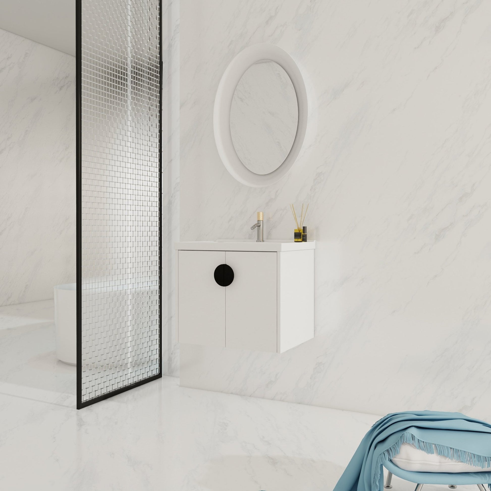 24 Inch Soft Close Doors Bathroom Vanity With Sink, For Small Bathroom (KD - Packing) - 1st Choice Furniture Direct