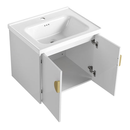 24 Inch Soft Close Doors Bathroom Vanity With Sink, For Small Bathroom (KD - Packing) - 1st Choice Furniture Direct