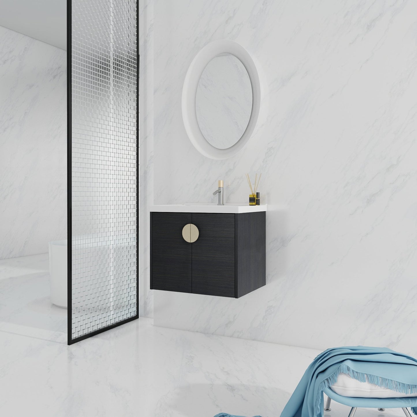 24 Inch Soft Close Doors Bathroom Vanity With Sink, For Small Bathroom,(KD - Packing) - 1st Choice Furniture Direct