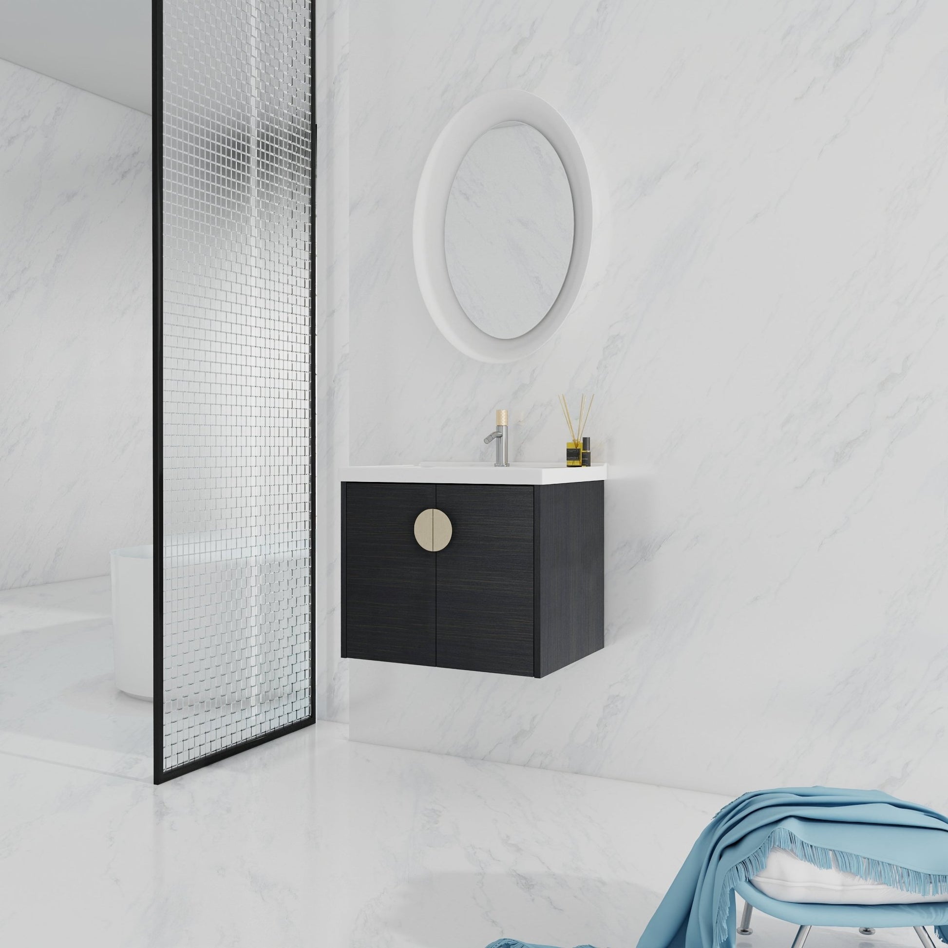 24 Inch Soft Close Doors Bathroom Vanity With Sink, For Small Bathroom,(KD - Packing) - 1st Choice Furniture Direct