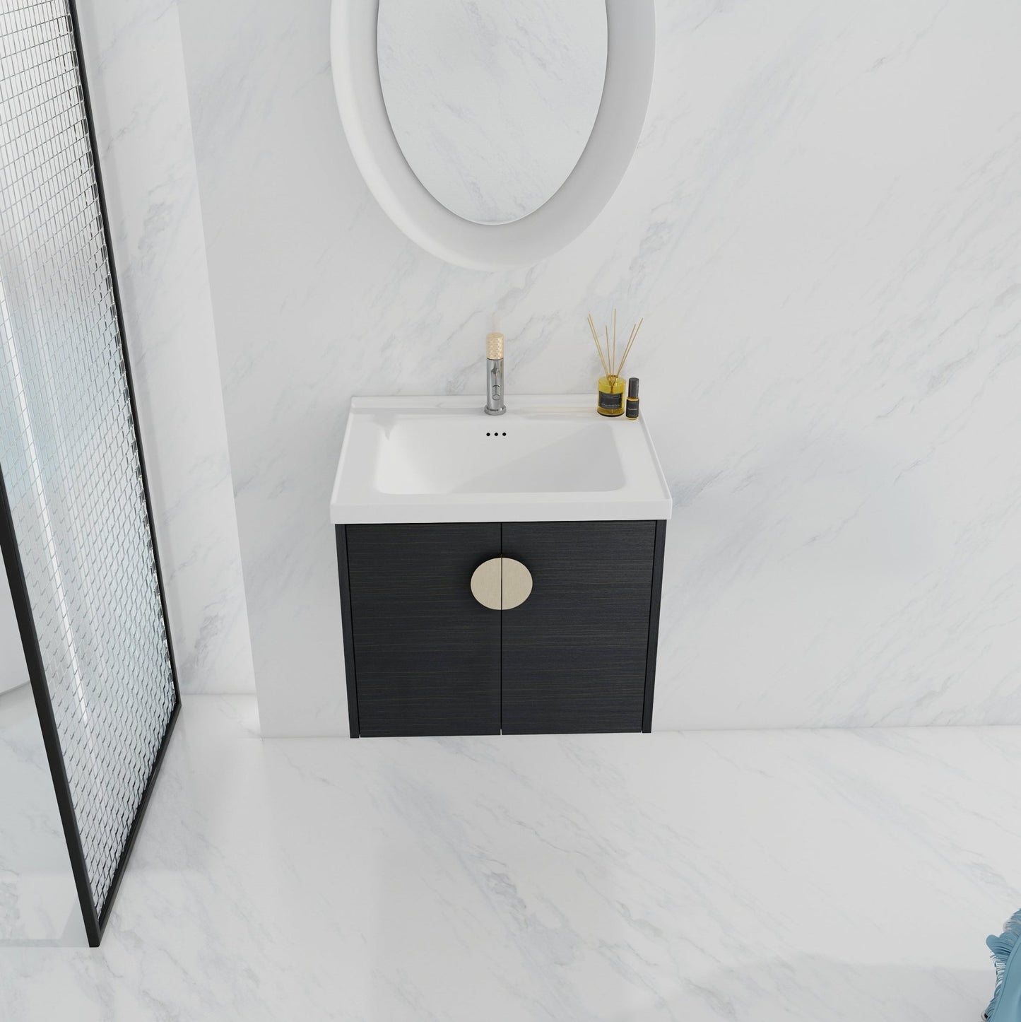 24 Inch Soft Close Doors Bathroom Vanity With Sink, For Small Bathroom,(KD - Packing) - 1st Choice Furniture Direct