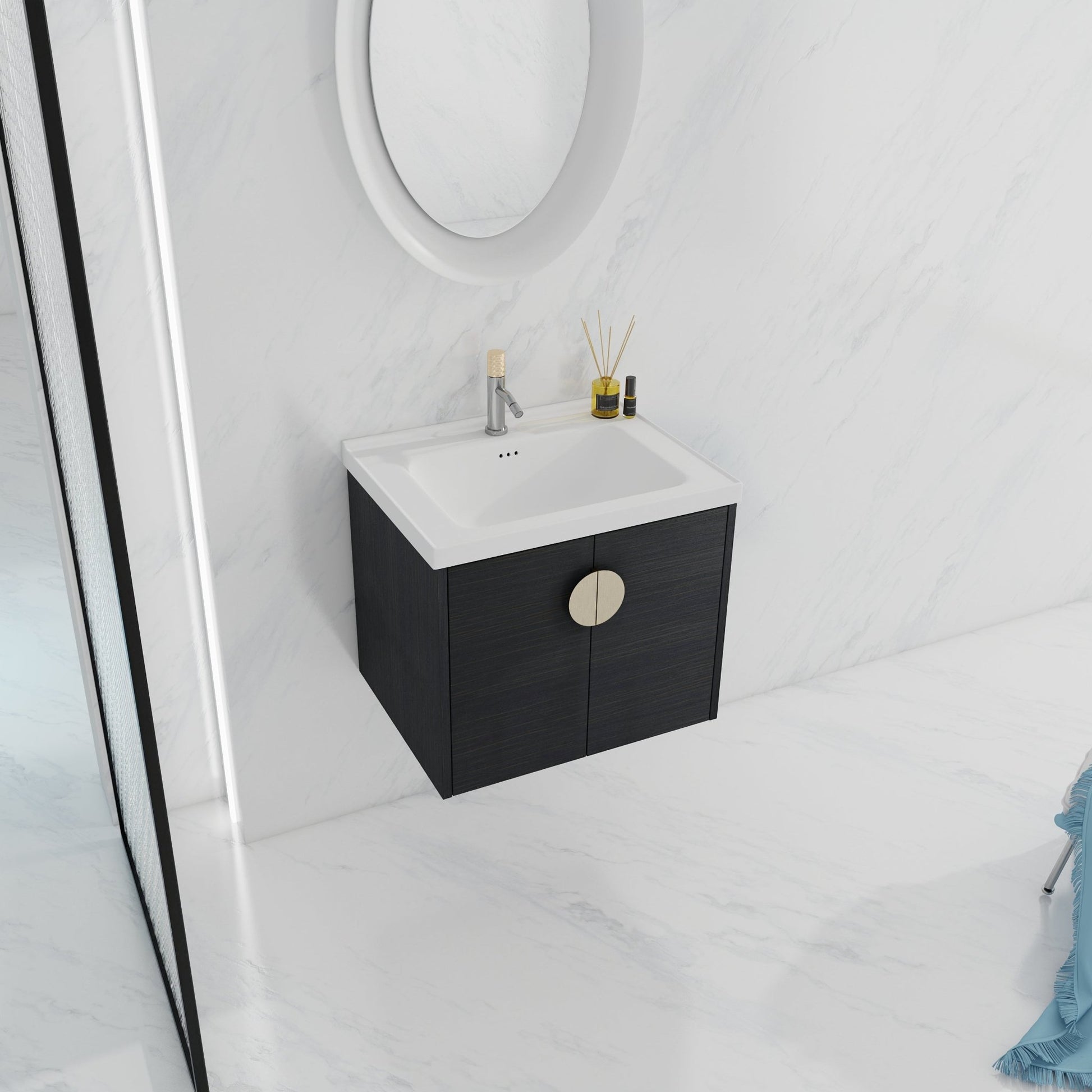 24 Inch Soft Close Doors Bathroom Vanity With Sink, For Small Bathroom,(KD - Packing) - 1st Choice Furniture Direct