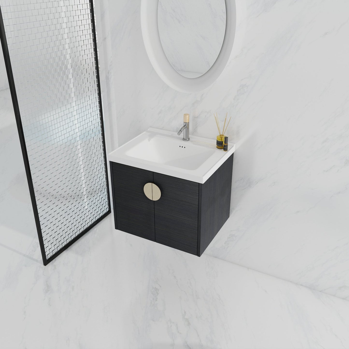24 Inch Soft Close Doors Bathroom Vanity With Sink, For Small Bathroom,(KD - Packing) - 1st Choice Furniture Direct