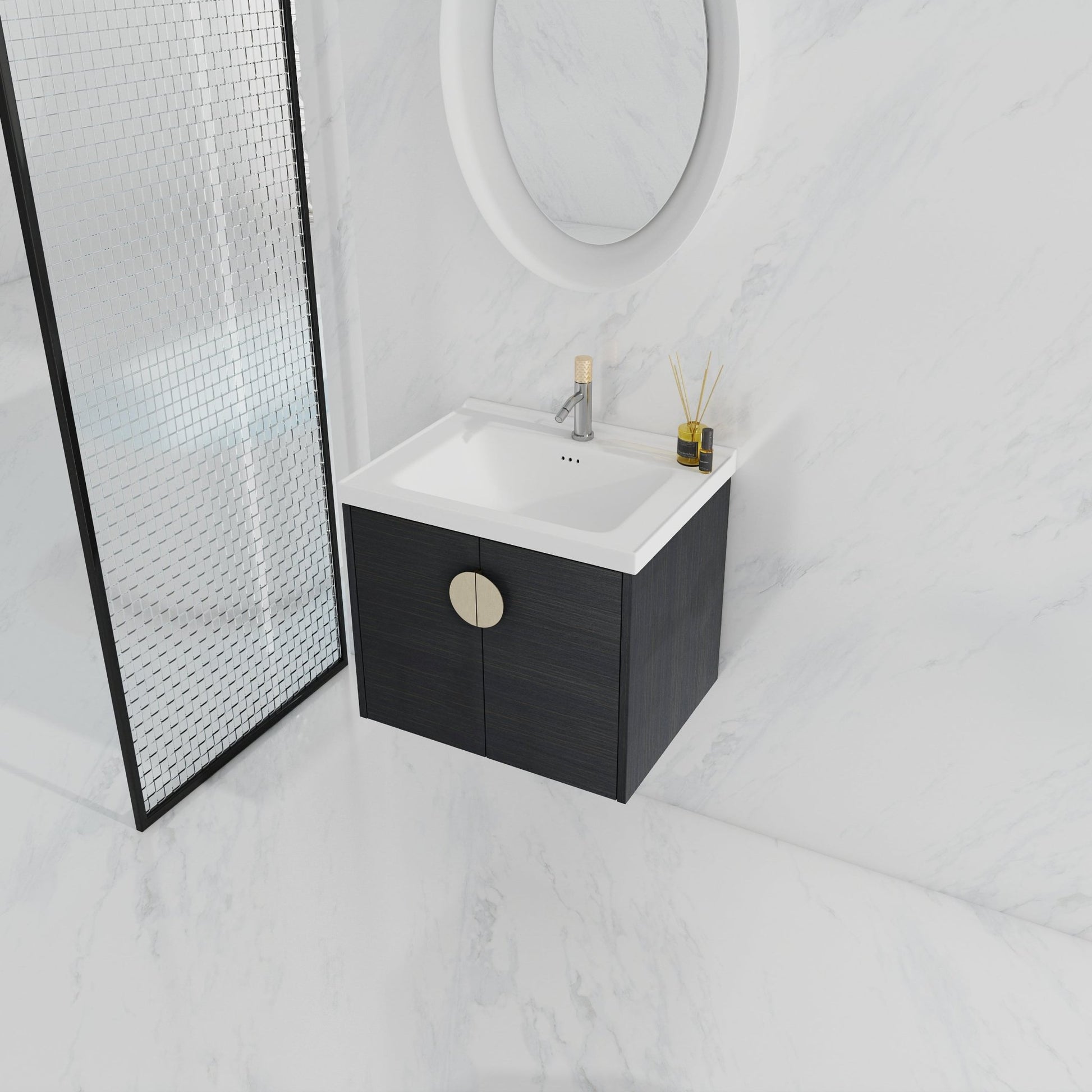 24 Inch Soft Close Doors Bathroom Vanity With Sink, For Small Bathroom,(KD - Packing) - 1st Choice Furniture Direct
