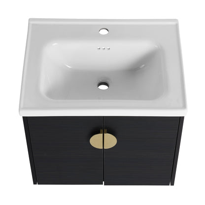 24 Inch Soft Close Doors Bathroom Vanity With Sink, For Small Bathroom,(KD - Packing) - 1st Choice Furniture Direct