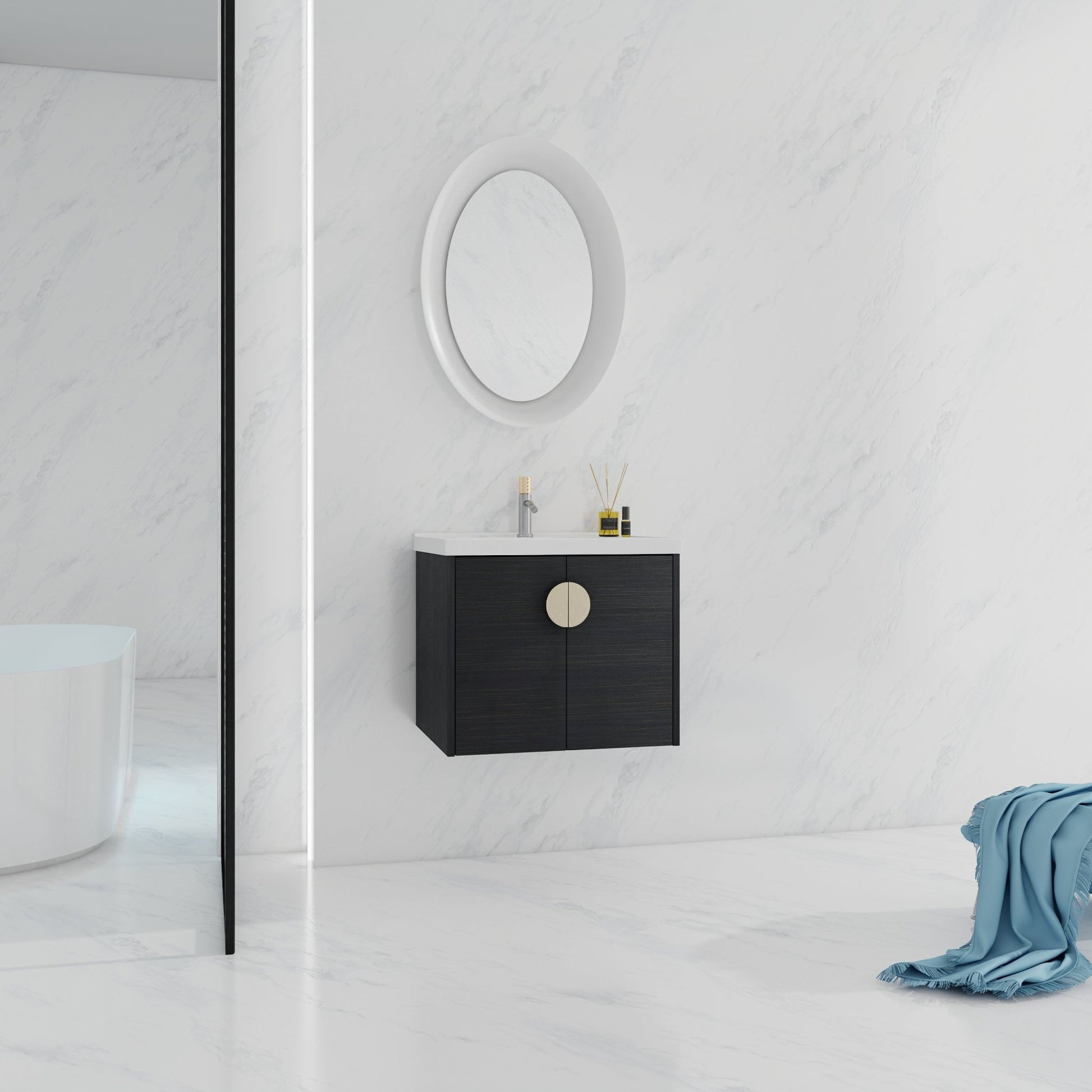 24 Inch Soft Close Doors Bathroom Vanity With Sink, For Small Bathroom,(KD - Packing) - 1st Choice Furniture Direct