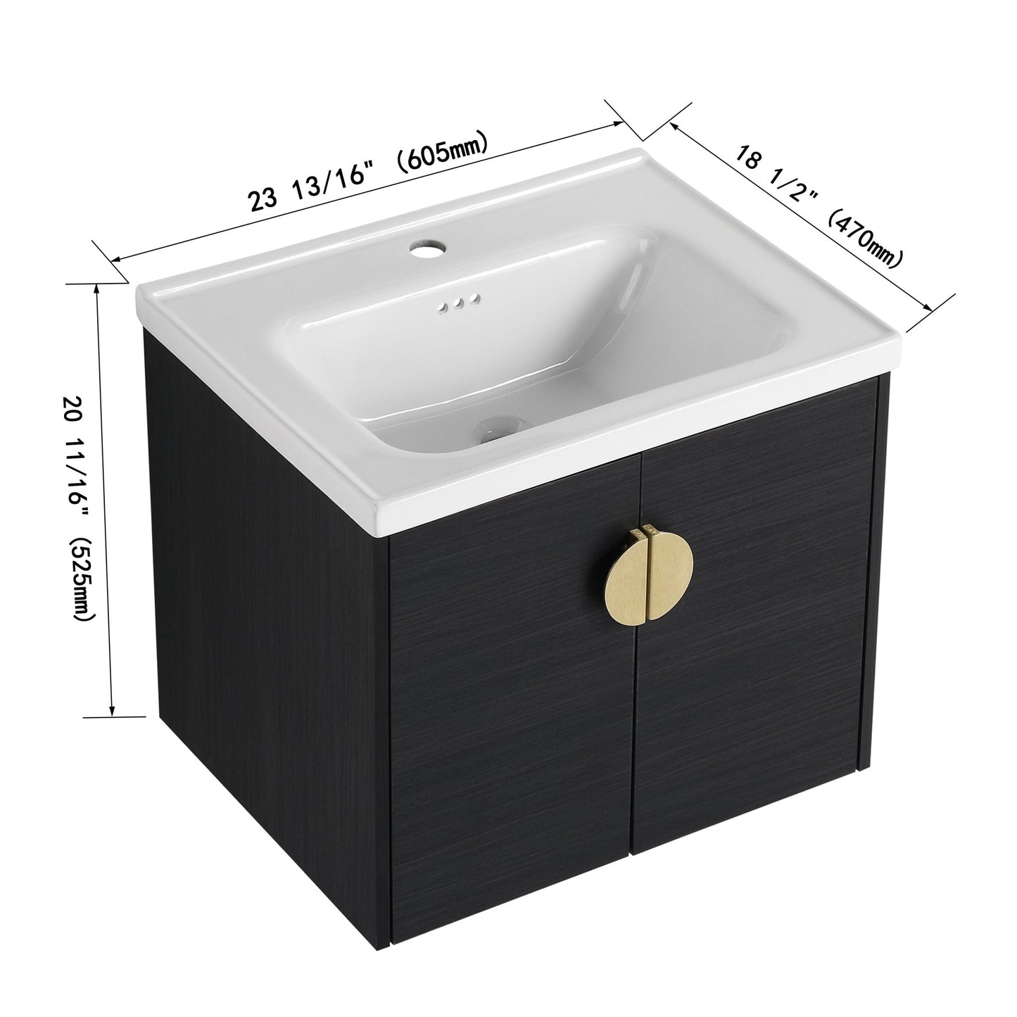 24 Inch Soft Close Doors Bathroom Vanity With Sink, For Small Bathroom,(KD - Packing) - 1st Choice Furniture Direct