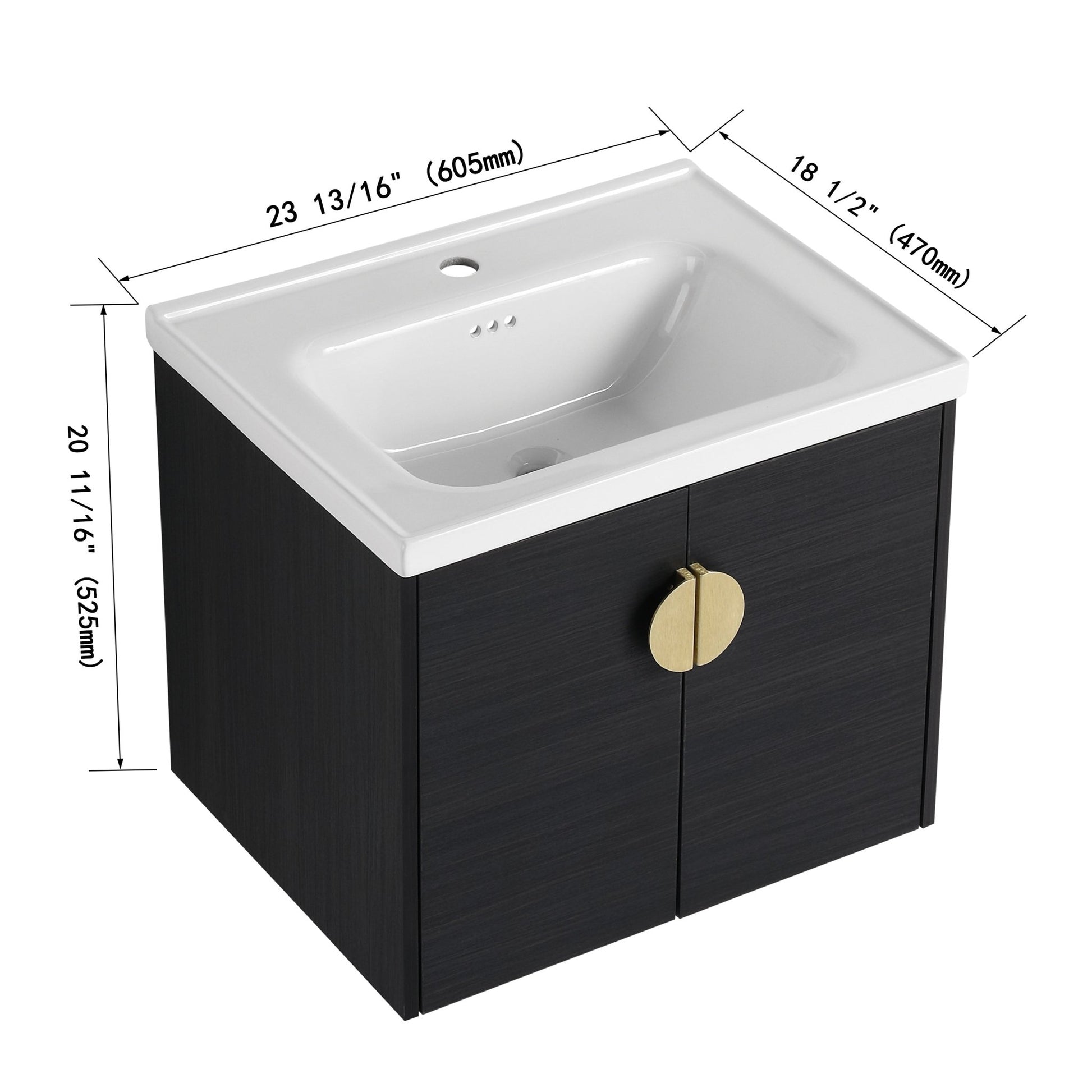 24 Inch Soft Close Doors Bathroom Vanity With Sink, For Small Bathroom,(KD - Packing) - 1st Choice Furniture Direct