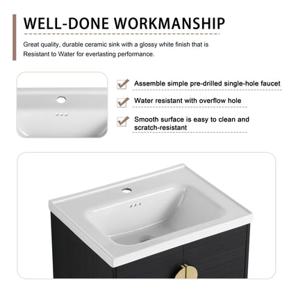 24 Inch Soft Close Doors Bathroom Vanity With Sink, For Small Bathroom,(KD - Packing) - 1st Choice Furniture Direct
