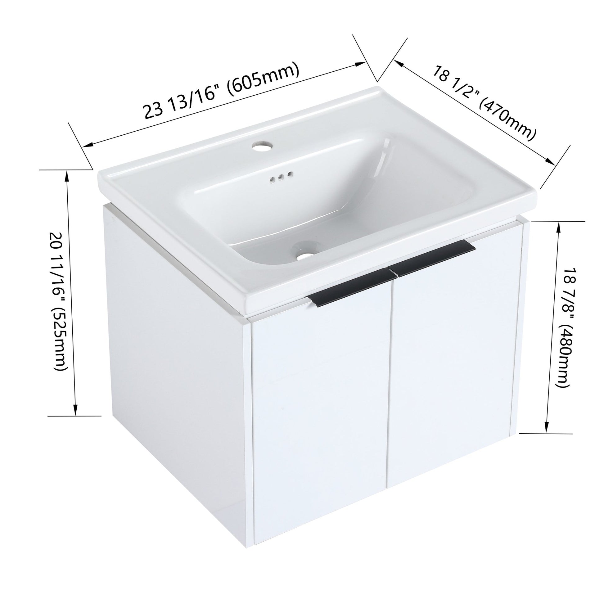 24 Inch Soft Close Doors Bathroom Vanity With Sink, Suitable For Small Bathroom - 1st Choice Furniture Direct