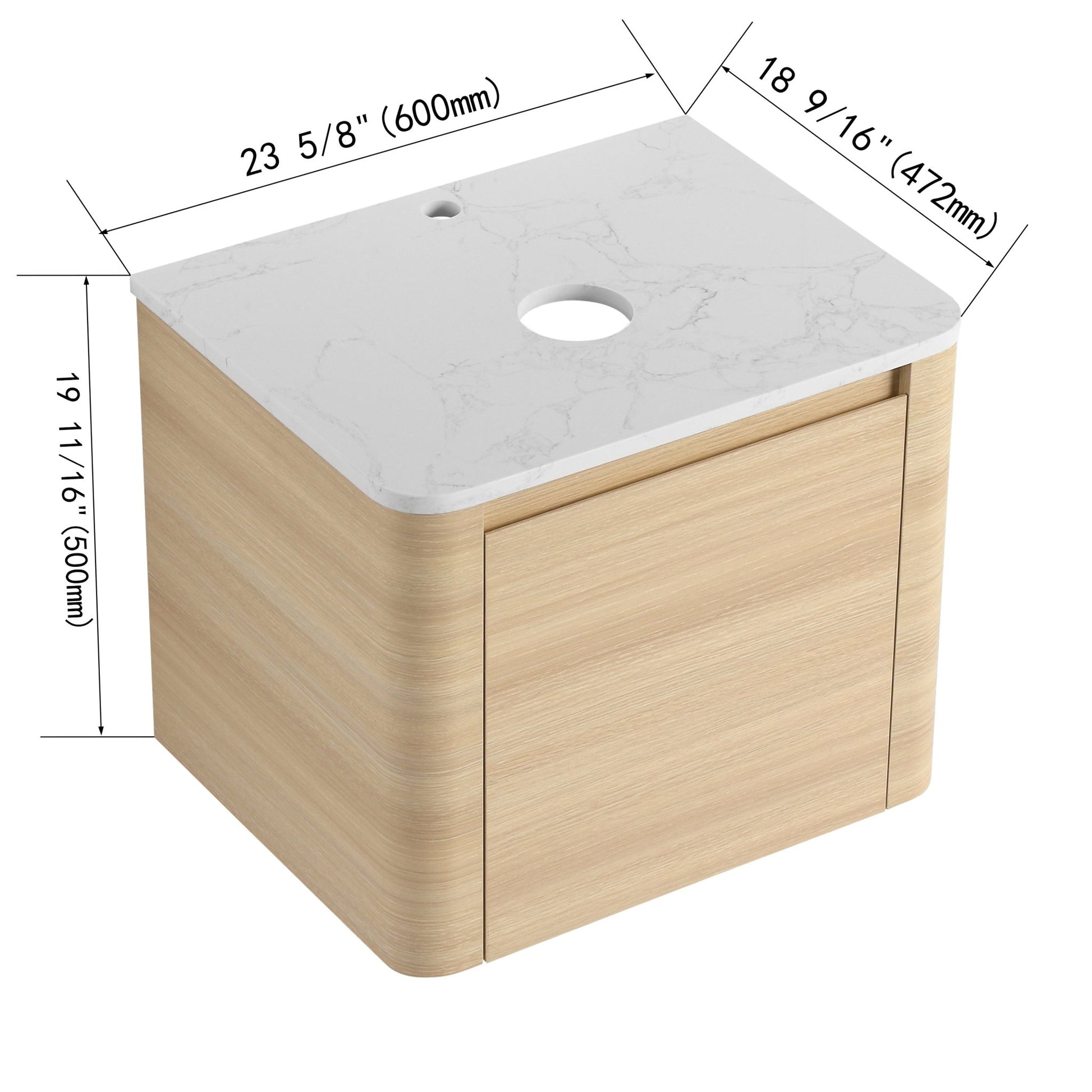 24'' Wall - Mounted Bathroom Vanity & 1 - Soft - Close Door, KD - Packing, Plywood (Vanity Only, Excluding Sink) - 1st Choice Furniture Direct