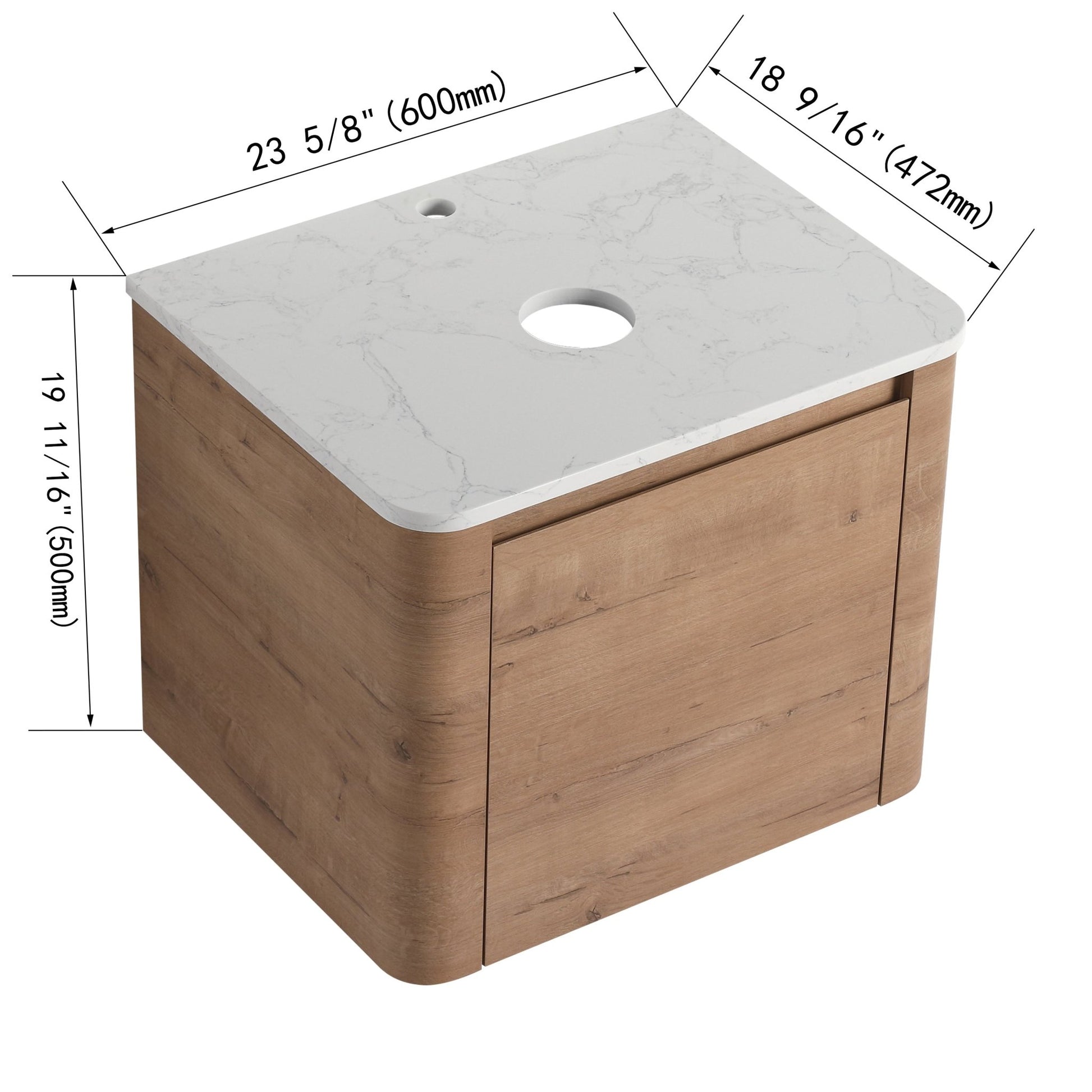 24'' Wall - Mounted Bathroom Vanity & 1 - Soft - Close Door, KD - Packing, Plywood (Vanity Only, Excluding Sink) - 1st Choice Furniture Direct