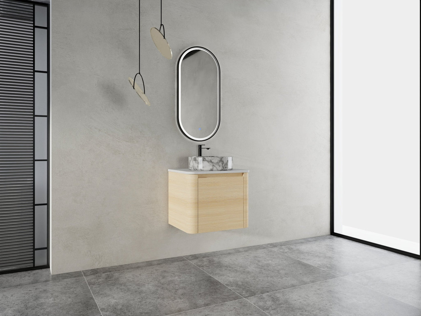24'' Wall - Mounted Bathroom Vanity With Ceramic Art Sink & 1 - Soft - Close Door, KD - Packing, Plywood - 1st Choice Furniture Direct