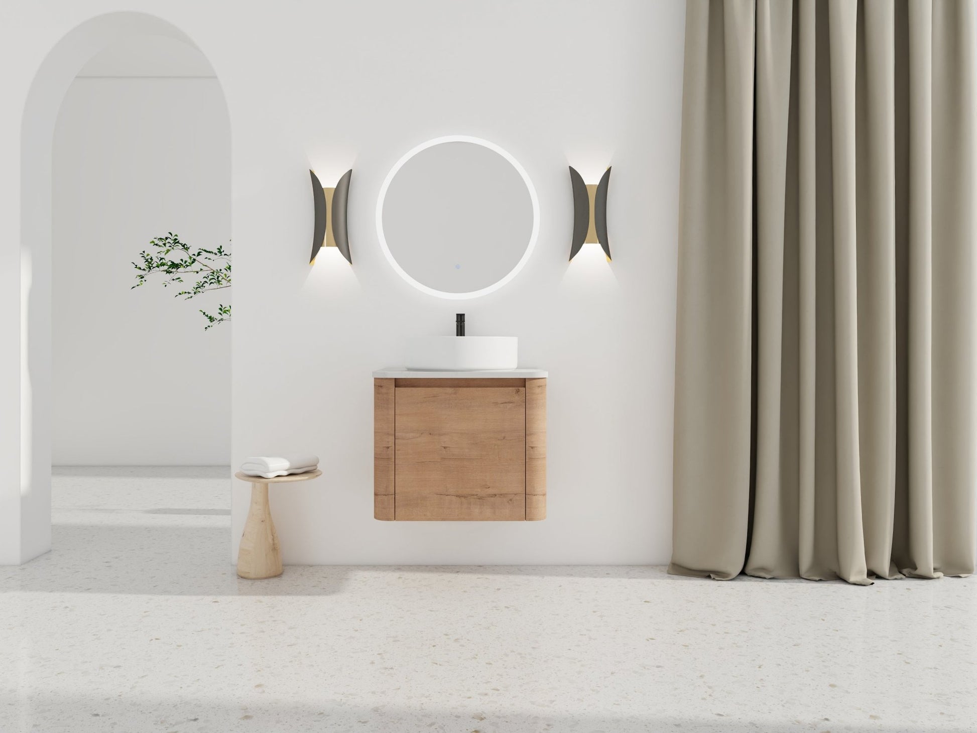 24'' Wall - Mounted Bathroom Vanity With Ceramic Art Sink & 1 - Soft - Close Door, KD - Packing, Plywood - 1st Choice Furniture Direct