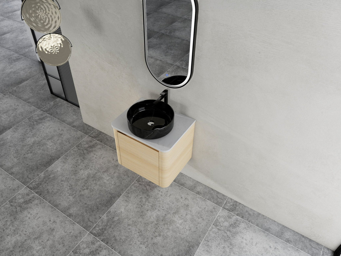 24'' Wall - Mounted Bathroom Vanity With Ceramic Art Sink & 1 - Soft - Close Door, KD - Packing, Plywood - 1st Choice Furniture Direct