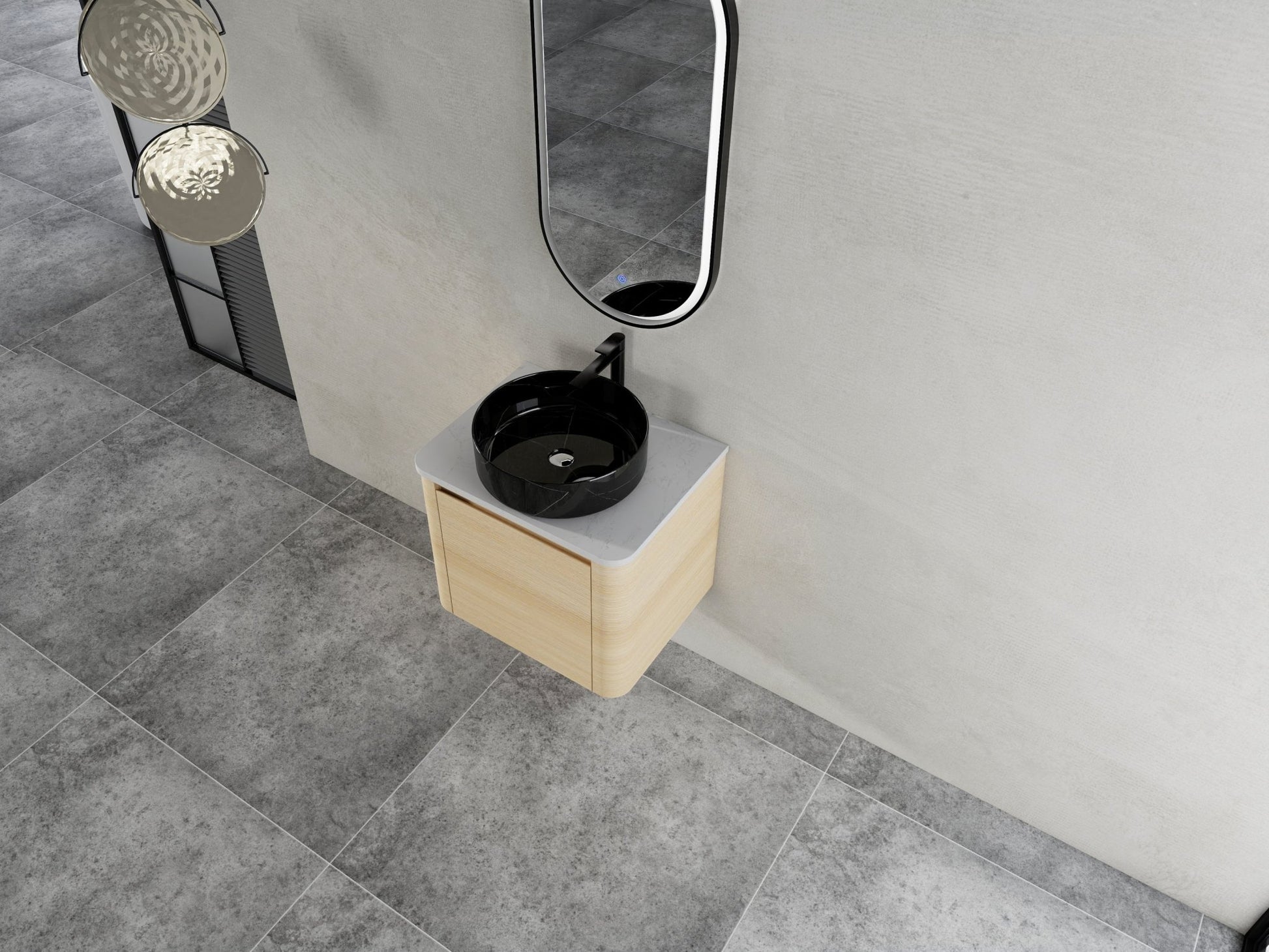 24'' Wall - Mounted Bathroom Vanity With Ceramic Art Sink & 1 - Soft - Close Door, KD - Packing, Plywood - 1st Choice Furniture Direct