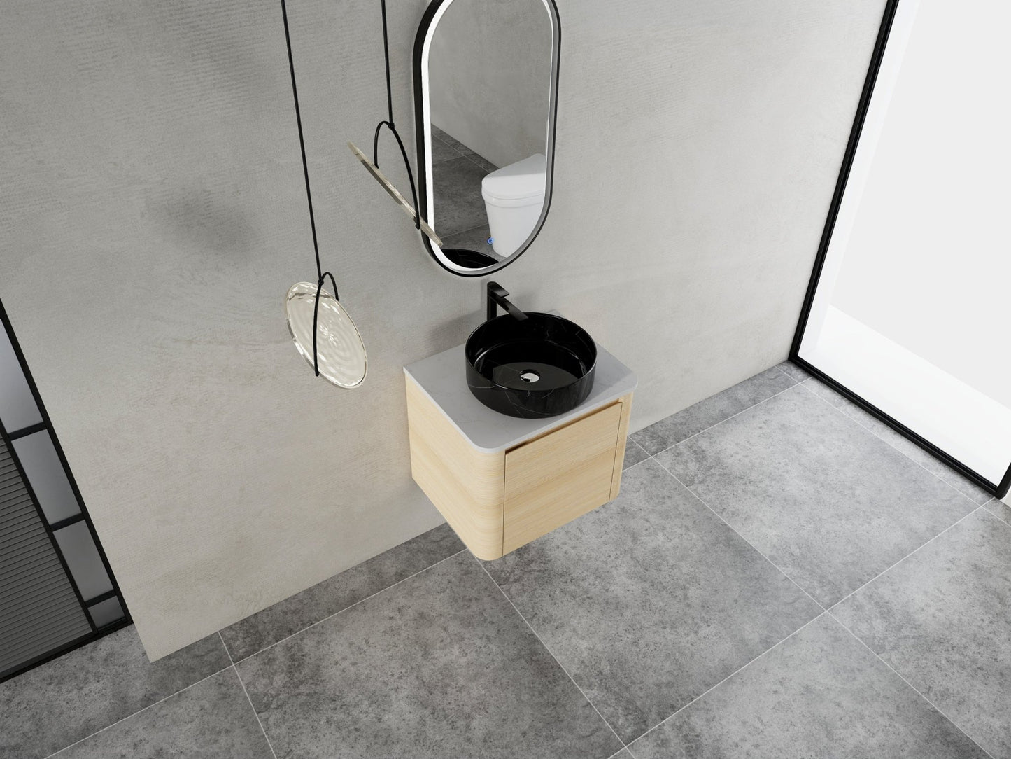 24'' Wall - Mounted Bathroom Vanity With Ceramic Art Sink & 1 - Soft - Close Door, KD - Packing, Plywood - 1st Choice Furniture Direct