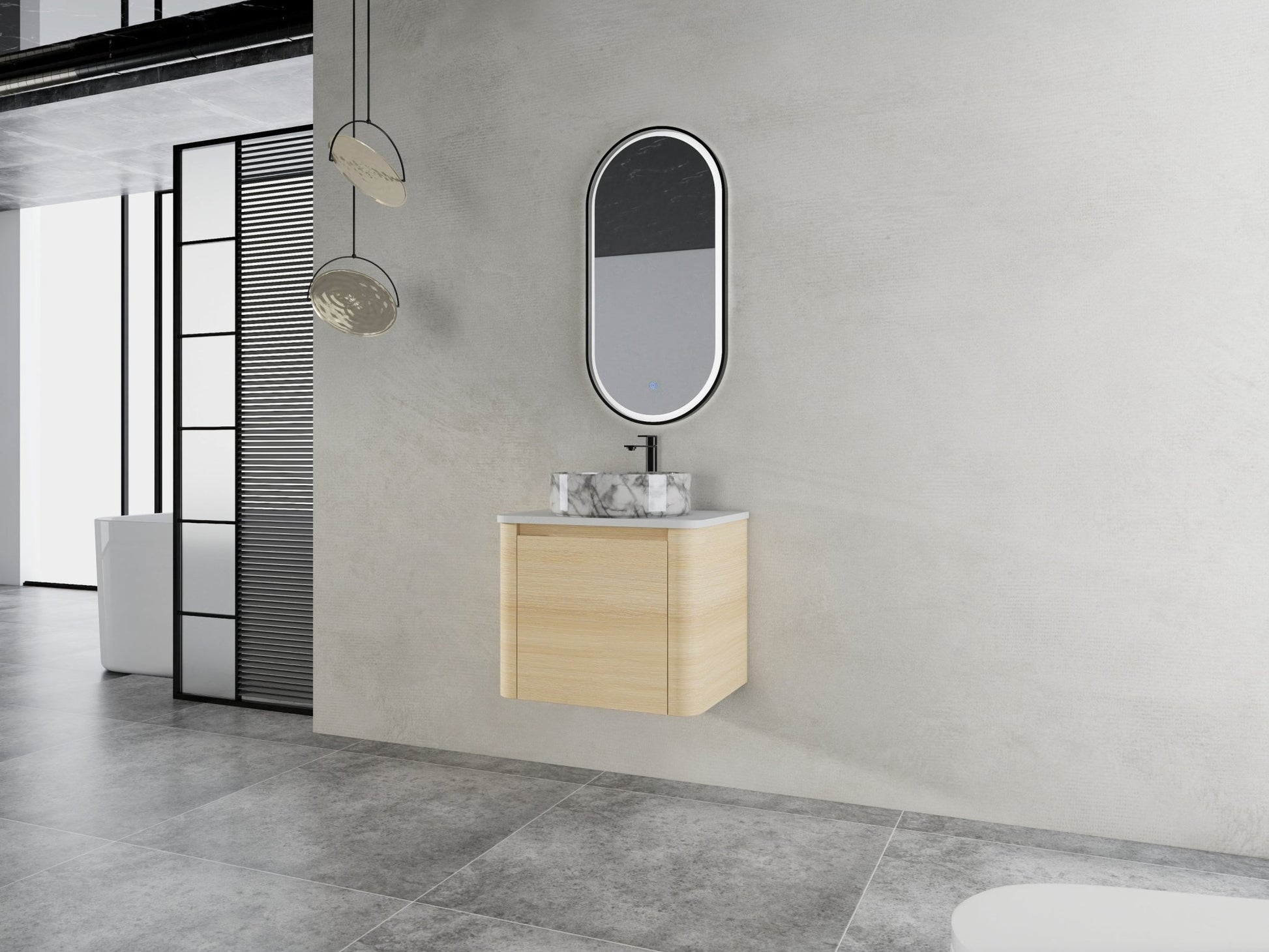 24'' Wall - Mounted Bathroom Vanity With Ceramic Art Sink & 1 - Soft - Close Door, KD - Packing, Plywood - 1st Choice Furniture Direct