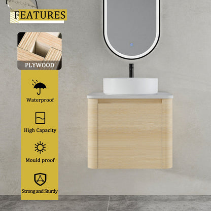 24'' Wall - Mounted Bathroom Vanity With Ceramic Art Sink & 1 - Soft - Close Door, KD - Packing, Plywood - 1st Choice Furniture Direct
