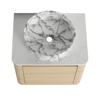 24'' Wall - Mounted Bathroom Vanity With Ceramic Art Sink & 1 - Soft - Close Door, KD - Packing, Plywood - 1st Choice Furniture Direct