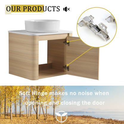24'' Wall - Mounted Bathroom Vanity With Ceramic Art Sink & 1 - Soft - Close Door, KD - Packing, Plywood - 1st Choice Furniture Direct