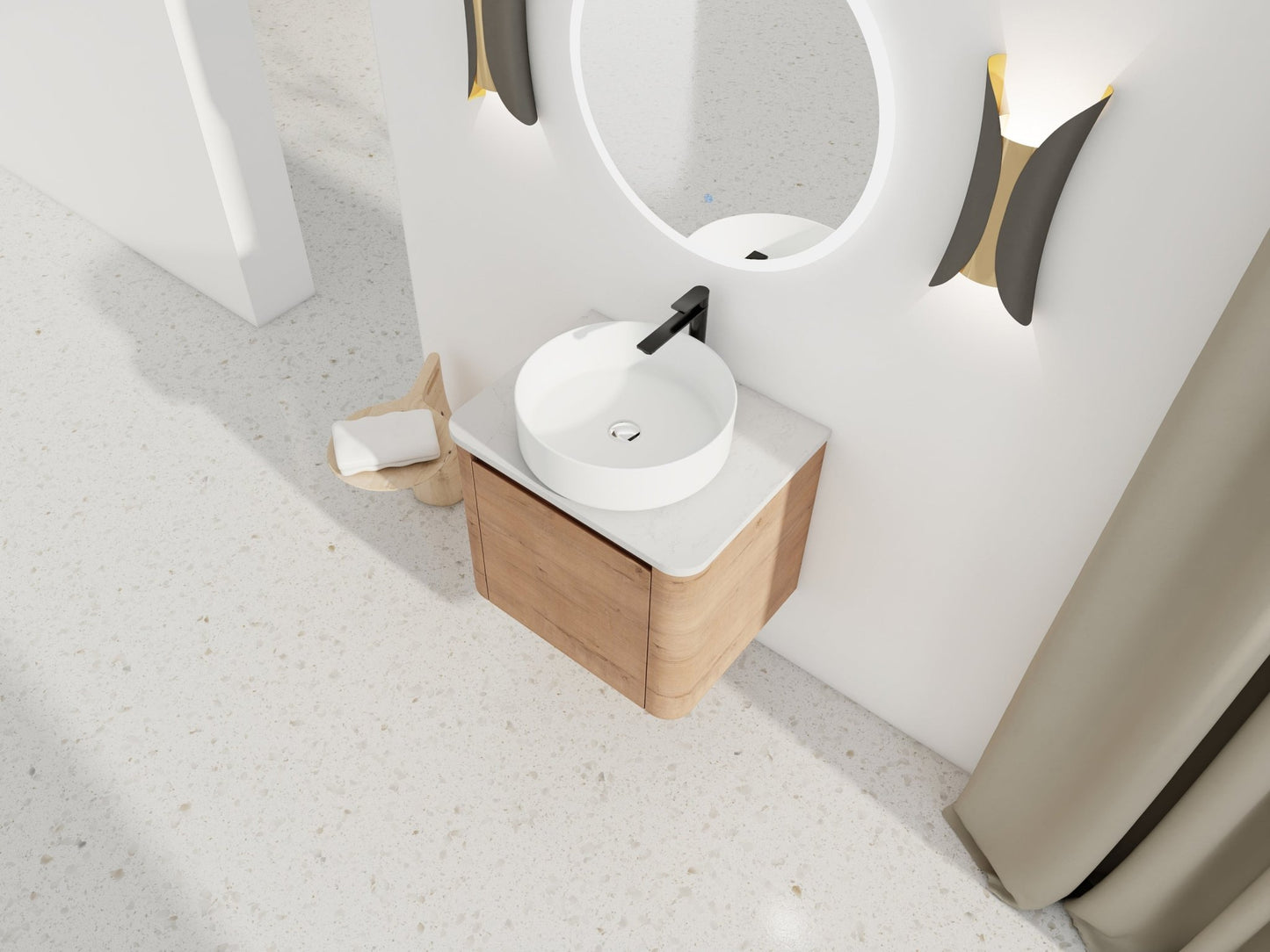 24'' Wall - Mounted Bathroom Vanity With Ceramic Art Sink & 1 - Soft - Close Door, KD - Packing, Plywood - 1st Choice Furniture Direct