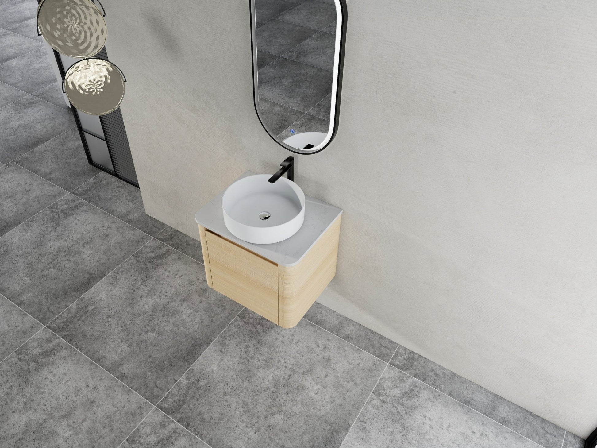 24'' Wall - Mounted Bathroom Vanity With Ceramic Art Sink & 1 - Soft - Close Door, KD - Packing, Plywood - 1st Choice Furniture Direct